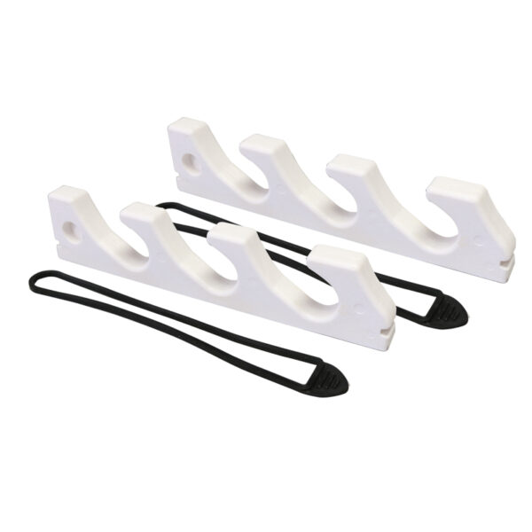 Soportes para la estiba de 3 cañas de pesca, Par, Blanco
