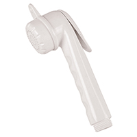 Ducha, ABS, larga, rosca 1/2'', sin manguera, blanca