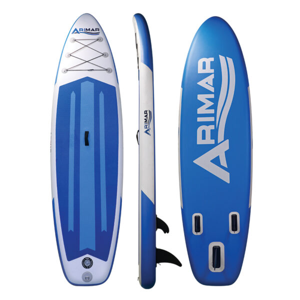 ARIMAR Tabla SUP inflable, L 3,2m, con remo y correa para pie (Leash)
