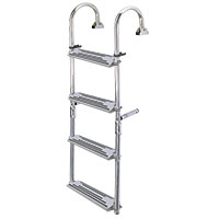 Escalera plegable de Proa, 2+2 Peldaños, Inox 316, 180º, L1050xA325mm