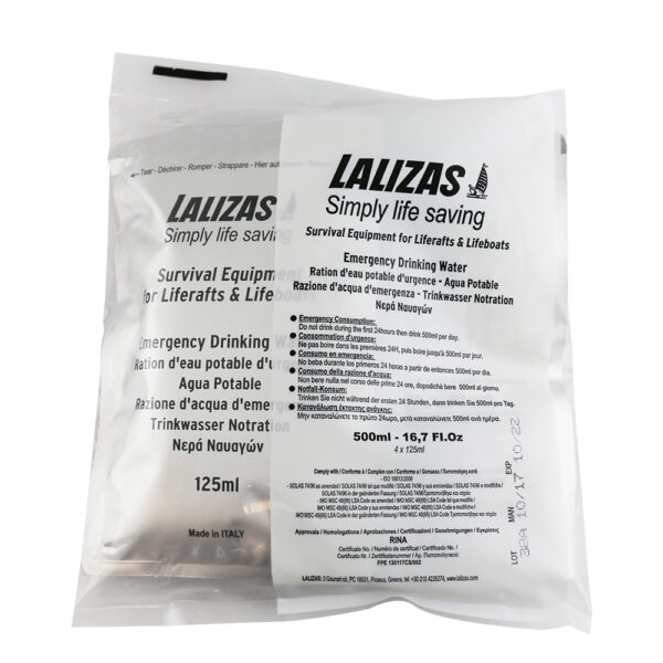 LALIZAS Emergency liferaft drinking water 4x125ml