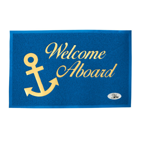 Alfombra de Bienvenida con fondo rígido, pvc – azul – 40 x 60 cm