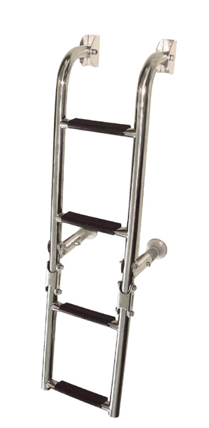 Escalera plegable, 2+2 Peldaños, Inox316, 90º, L760xA205mm