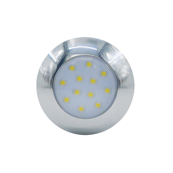 AquaLED Luz- 12 LEDs 12V-28v, cromado 75x18