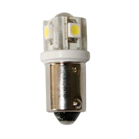 Bombilla 12V, LED, BA9S, blanco - 4SMDs+1LED, 9x25,5mm