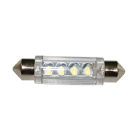 Bombilla 12V, LED, T11 SV8.5-8, blanco - 4 LEDs, 11x41mm
