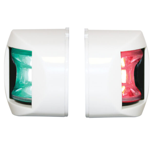 FOS LED 12 Luces de estribor y babor 112,5 °, montaje lateral, juego, con carcasa blanca