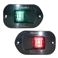 FOS LED 12 Luces de estribor y babor 112,5 °, montaje lateral y empotrado, juego, con carcasa negra