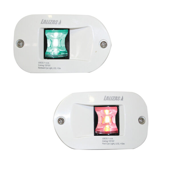 FOS LED 12 Luces de estribor y babor 112,5 °, montaje lateral y empotrado, juego, con carcasa blanca