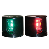 FOS LED 12 luces de estribor y babor 112,5 °, montaje en cubierta, juego, con carcasa negra