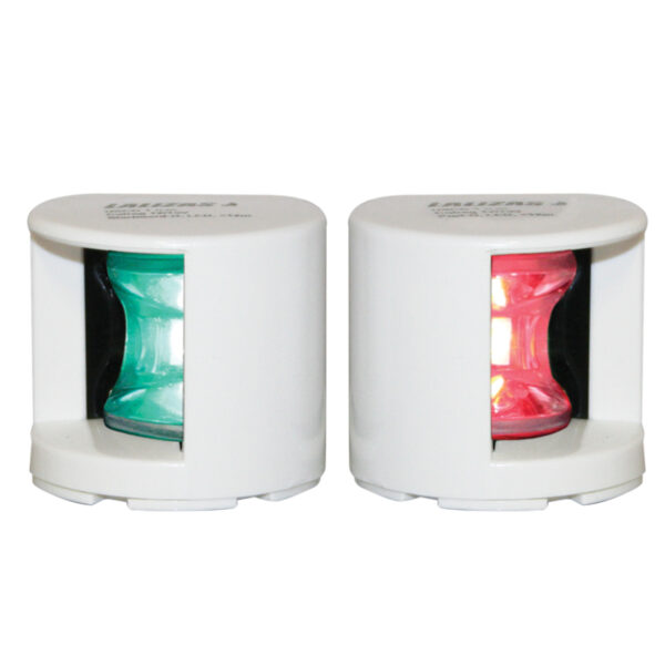 FOS LED 12 luces de estribor y babor 112,5 °, montaje en cubierta, juego, con carcasa blanca