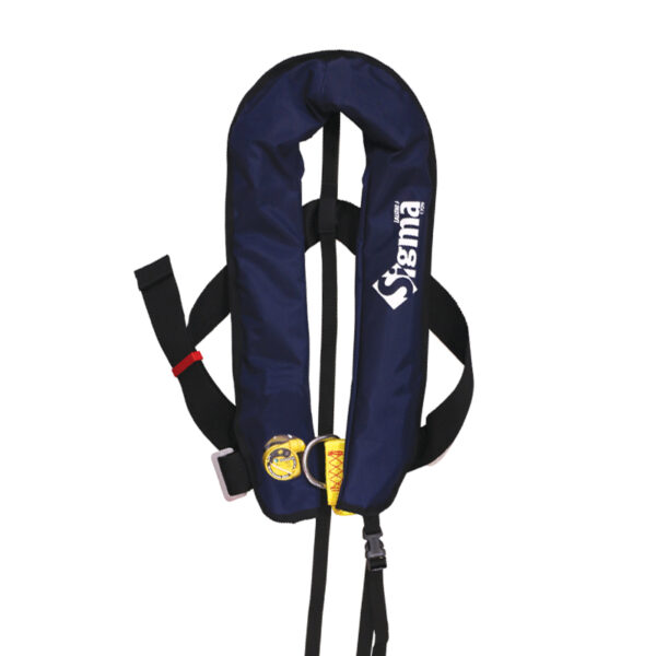 Sigma Chaleco Salvav.Infl,Auto,170N, HammarMA1, con Anilla D & Cinta entrepiernas, ISO, Adulto, Azul