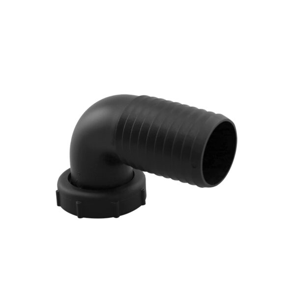Entrada codo tubo 38mm, rosca 1 1/2", negro