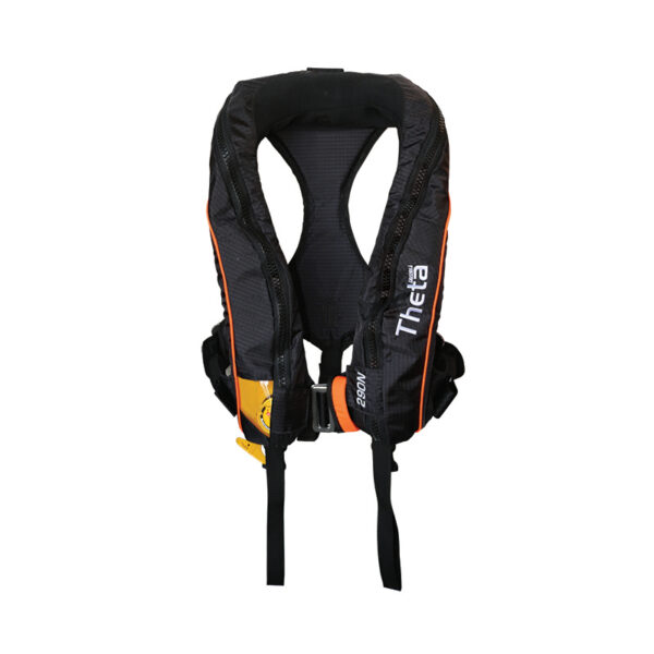 Theta Chaleco Salvavidas Infl,Auto,290N, Hammar MA1,con Capucha Doble Entrep. & Arnes, ISO, Adulto