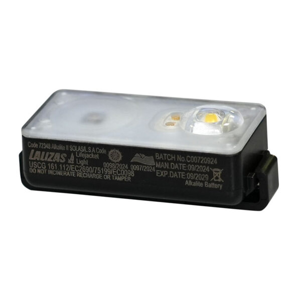 LALIZAS Luz de chaleco parpadeante "Alkalite II" activado por agua, ON-OFF, SOLAS/MED/USCG-MER/TC