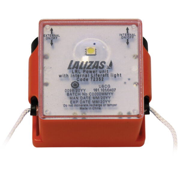 LALIZAS LRL Unidad de alimentación con luz interna balsa salvavidas, SOLAS/MED/USCG