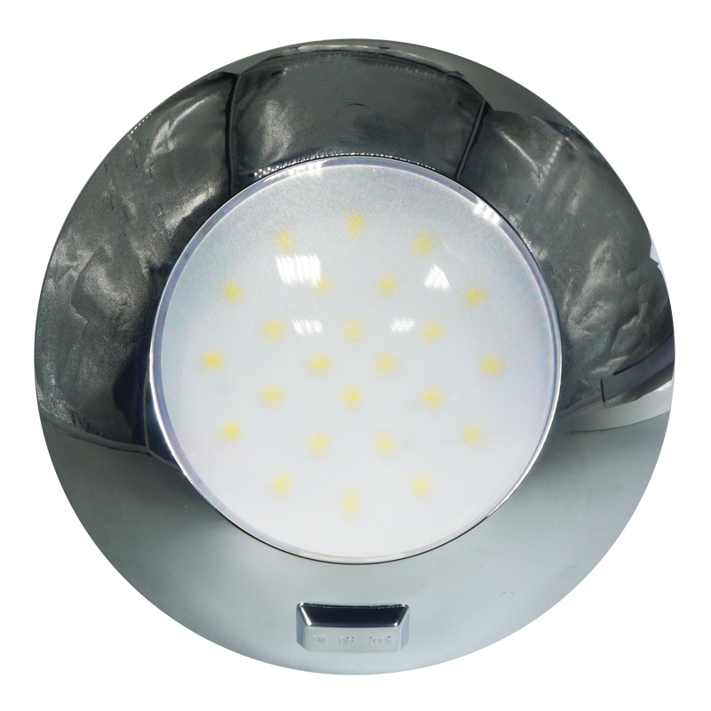 AquaLED Plafón, Redondo, cromado, con interruptor, 4.8W, 12&24V DC: imagen 1