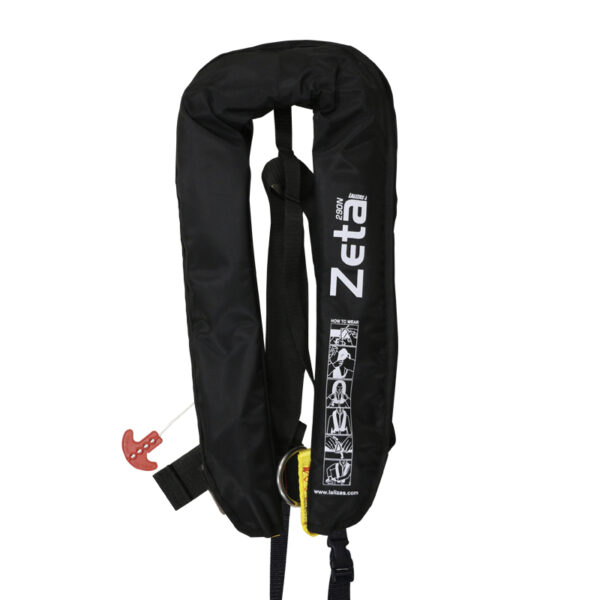 Zeta Chaleco Salvavidas Infl, Auto, 290N, con Anilla D & Cinta entrepiernas, ISO, Adulto, Negro