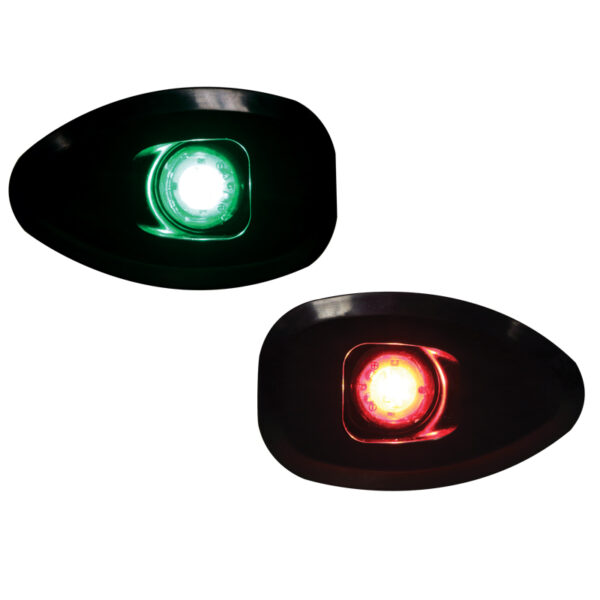 MICRO LED 12 juego luces babor y estribor 112.5°, Flushm., carc.negra, sin agujeros