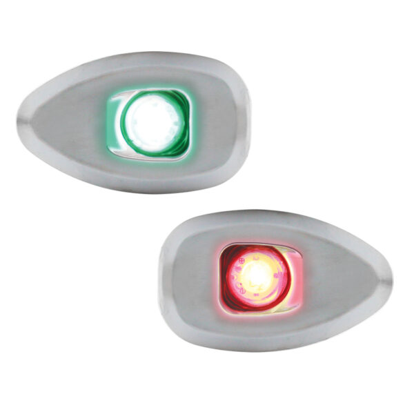 MICRO LED 12 juego luces babor y estribor 112.5°, Flushm., carc.cromada, sin agujeros