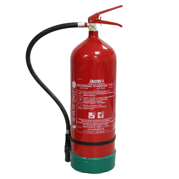 Extintor de espuma LALIZAS sin PFAS, 9 L, presión almacenada, con soporte pared, SOLAS/MED (EN, GR,