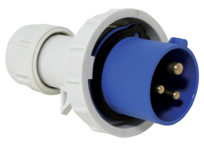 Enchufe macho , anillo seguridad 16 a, 220-240 v azul