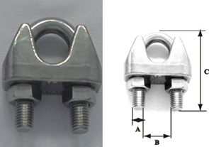 Wire rope clip, Diam. 3mm