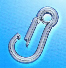 Snap hook w/ eye end, Inox 316, Diam. 10mm