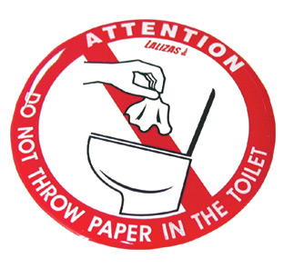 Pegatina "No hay papel en el lavabo"80mm