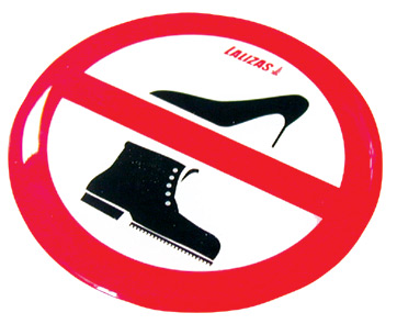 Pegatina "Prohibidos zapatos",80mm