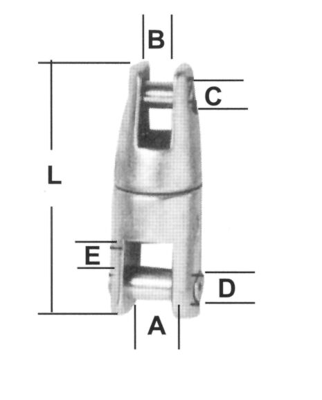 Anchor chain connection, Inox 316, for chain 10 & 12mm