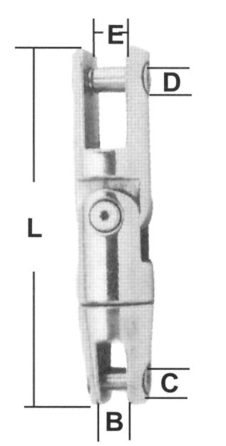 Conector doble para cadena de ancla, Inox 316, para cadena de 10 & 12mm