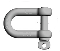 Large Type D shackle galvanized, diam. 10mm