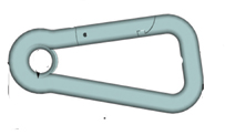 Asymetric cabine hook, AISI 316, diam. 8mm