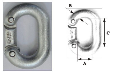 Chain connector, galvanized, diam. 10mm
