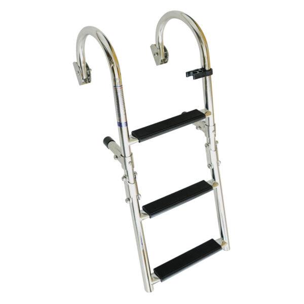 Escalera plegable para Borda, 1+2 Peldaños, Inox 316, 180º, L730xA250mm
