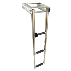 Escalera telescópica para Plataforma, 3 Peldaños, Inox 316, L879xA222,6mm