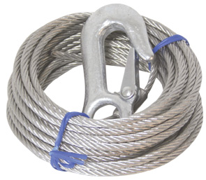 Cable winch con gancho L 6m, Diam 5mm, 1700kgs