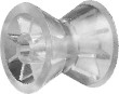Bow roller, polymer, black, total diam.70mm, w.76mm, 18mm bore